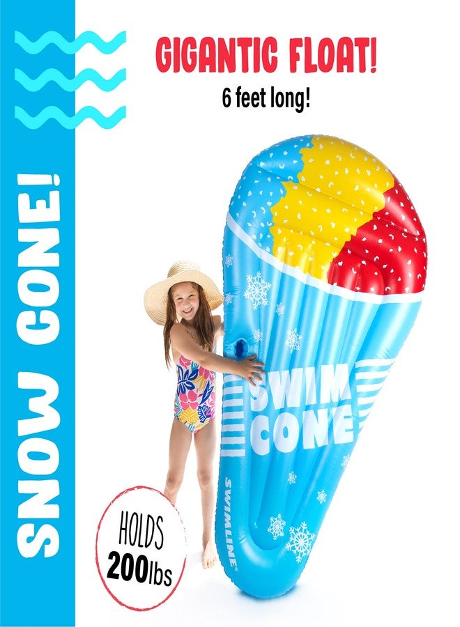 Hoovy Giant Snow Cone Inflatable Pool Float, 72”x40”x10” Pool Float Ride On, Snow Cone Inflatable Float, Fun Beach Floaties, Party Toys, Summer Pool Raft Lounge for Adults & Kids 13+ - Image 2