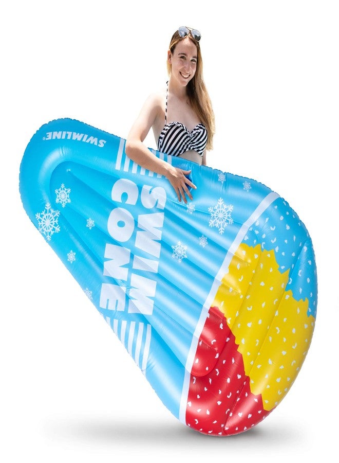 Hoovy Giant Snow Cone Inflatable Pool Float, 72”x40”x10” Pool Float Ride On, Snow Cone Inflatable Float, Fun Beach Floaties, Party Toys, Summer Pool Raft Lounge for Adults & Kids 13+ - Image 1