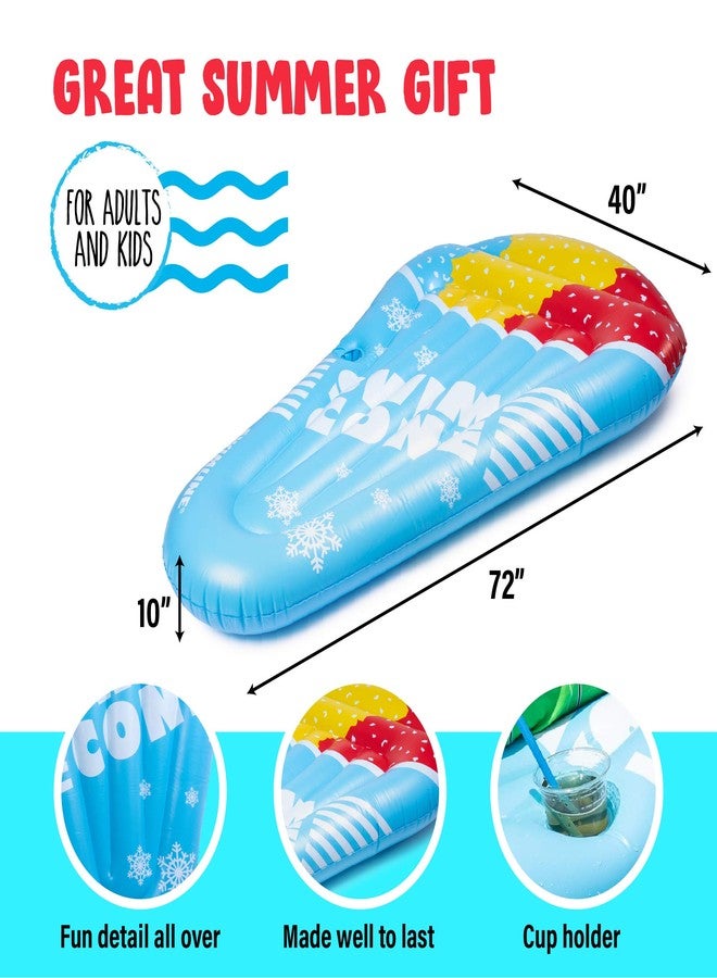 Hoovy Giant Snow Cone Inflatable Pool Float, 72”x40”x10” Pool Float Ride On, Snow Cone Inflatable Float, Fun Beach Floaties, Party Toys, Summer Pool Raft Lounge for Adults & Kids 13+ - Image 3