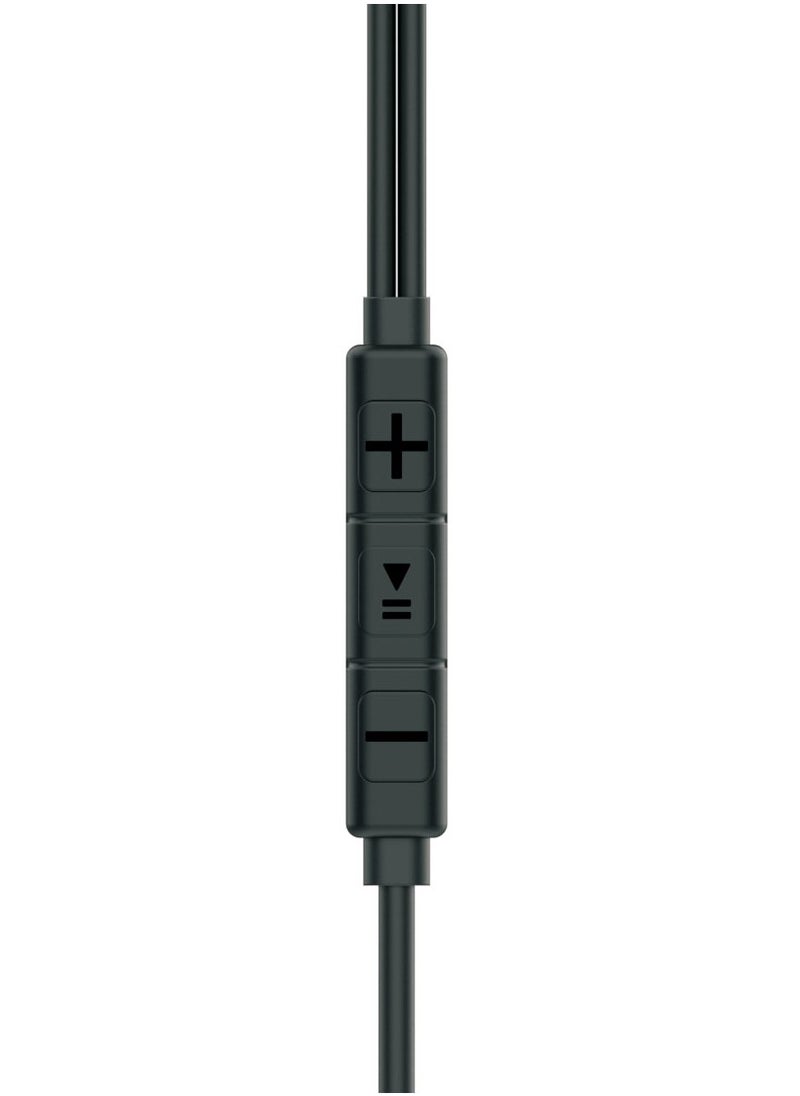 porodo Stereo Wired Earphones with Type-C Connector / Three Button Control / High Clarity Mic / Answer-Close Call / Crisp Audio - Black  - Image 5