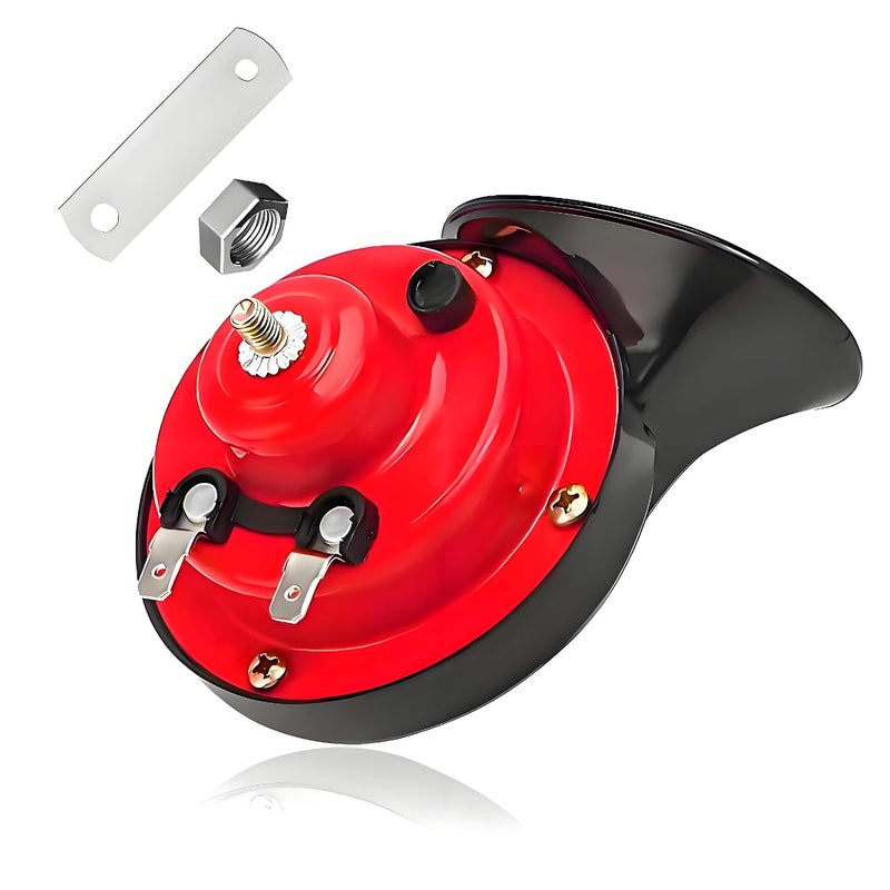 KVAEY Super Loud Car Snail Horns 12V 300DB Durable Car Horn Kit High Low Tone Universal Waterproof Car Air Electric Snail Horn Vehicle Air Horn Replacement for Motorcycle Truck Red 1 PCS - Image 2