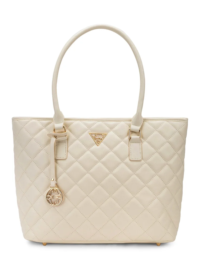Signature Boston Woman's Tote Bag(OFF WHITE)