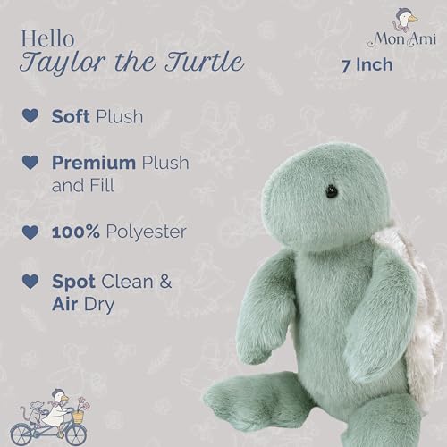 MON AMI 7Inch Taylor The Turtle Stuffed Animal Sea Turtle Plush Toy for Kids of All Ages Perfect for Play Nursery Dcor Gifting - Image 5
