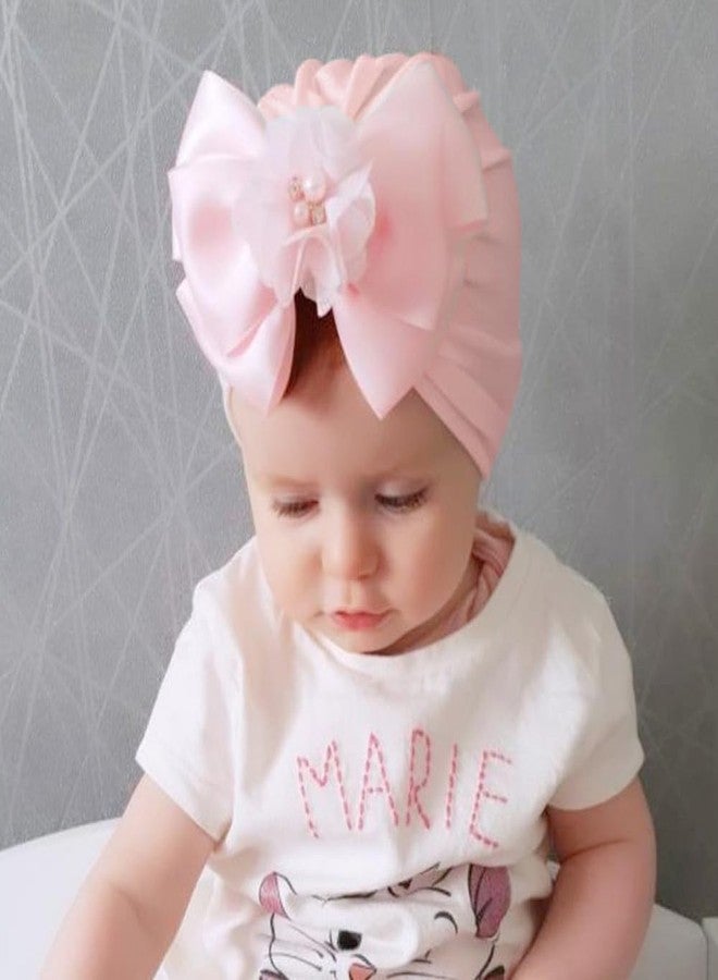 Nishine 5 Pack Baby Turban Beanies Hat Newborn Bow Cap Hats Toddler Skull Beanie Bowknot Cap Headwear (Flower Bow-5pcs) - Image 2