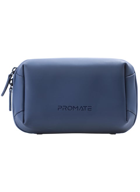 Promate Mini Tech Organizer Pouch with Multiple Compartments, Durable Waterproof PU Material, Lightweight Compact Design, Modern Stylish Aesthetic for Efficient Storage of Accessories and Essentials – Velvena Blue