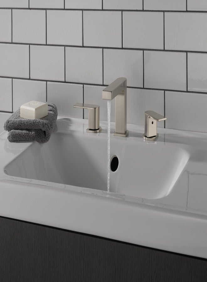 بيرليس صنبور حمام بيرلس زاندر واسع النطاق، مطلي بالنيكل المصقول، صنبور حمام بثلاث فتحات، صنبور حوض حمام، مجموعة تصريف، نيكل مصقول P3519LF-BN - Image 2