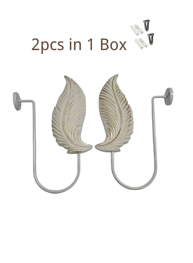 QBAID مساند ستائر عدد 2 – خطافات جدارية لتثبيت الستائر وإضفاء لمسة ديكور أنيقة - Image 4