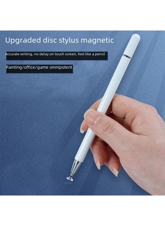 Magnetic Suction Pen Cap Round Disk Head Capacitive Pen Suction Cup Touch Control For Mobile Tablet Cutting Touch Handwriting-Color:White [magnetic Pen Cap Disc Pen]]  - Image 3