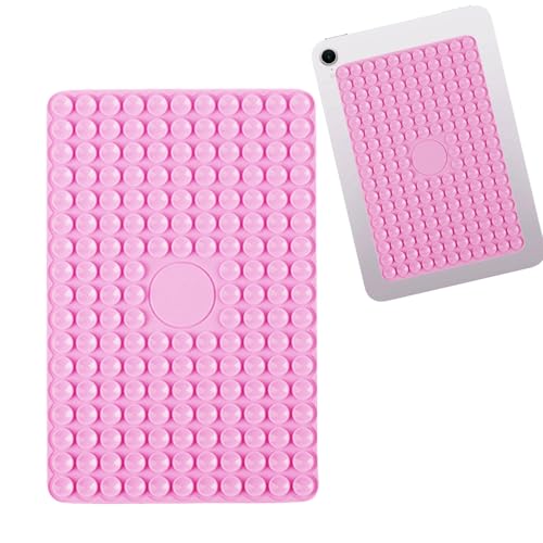 Rookii Silicon Tablet Stand with Suction Cup,Hands-Free Mirror Shower Phone Holder,Tiktok Videos and Selfies.for All iPad Size 5.4"*8.3" (Pink) - Image 1