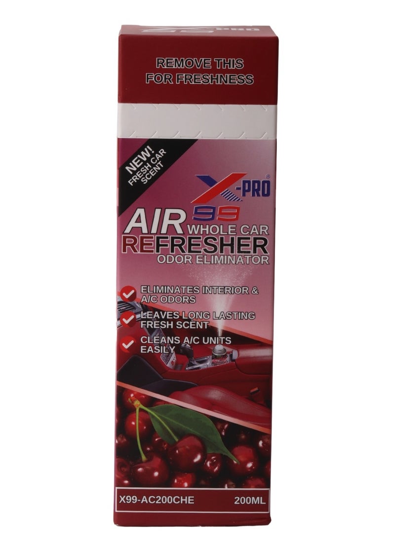 Car Freshener And Dir Conditioner Cleaner With Cherry Scent, A Powerful Formula That Removes All Unpleasant Odors, 200Ml