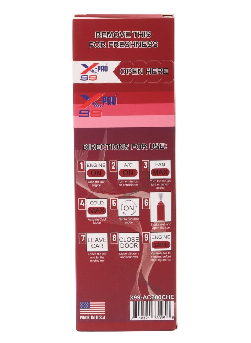 Car Freshener And Dir Conditioner Cleaner With Cherry Scent, A Powerful Formula That Removes All Unpleasant Odors, 200Ml