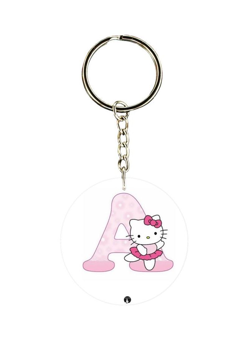 A Letter Cartoon Themed Dual Sided Keychain