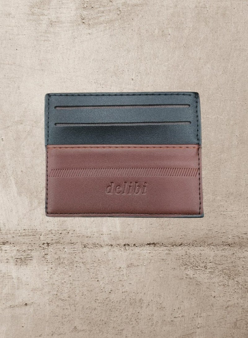 ديليبي التطور الخالد: حامل بطاقة DELIBI Slim باللونين الأسود والبني  - Image 1