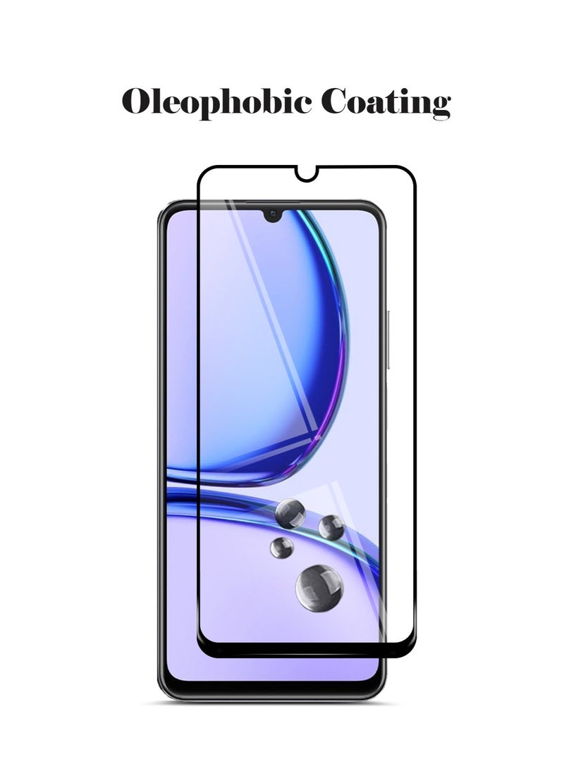 Techie حماية الشاشة الزجاجية المقواة 9D كاملة التغطية 9H لهاتف Realme C53 - مضادة للخدش، مضادة لبصمات الأصابع، وتقنية خالية من الفقاعات - Image 3