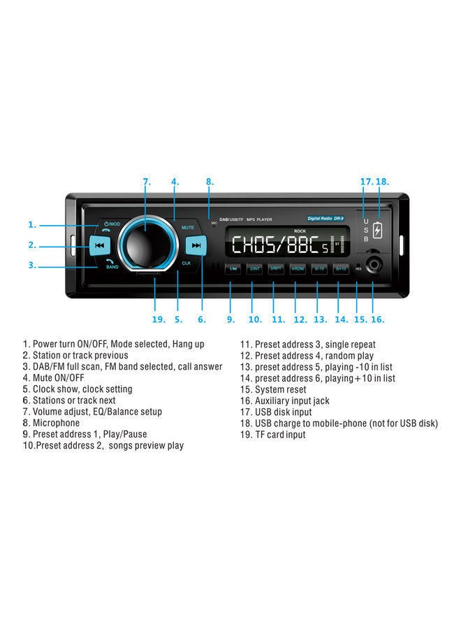NIBEMINENT FM Receiver Car Digital Radio System V7927_P Black  - Image 4