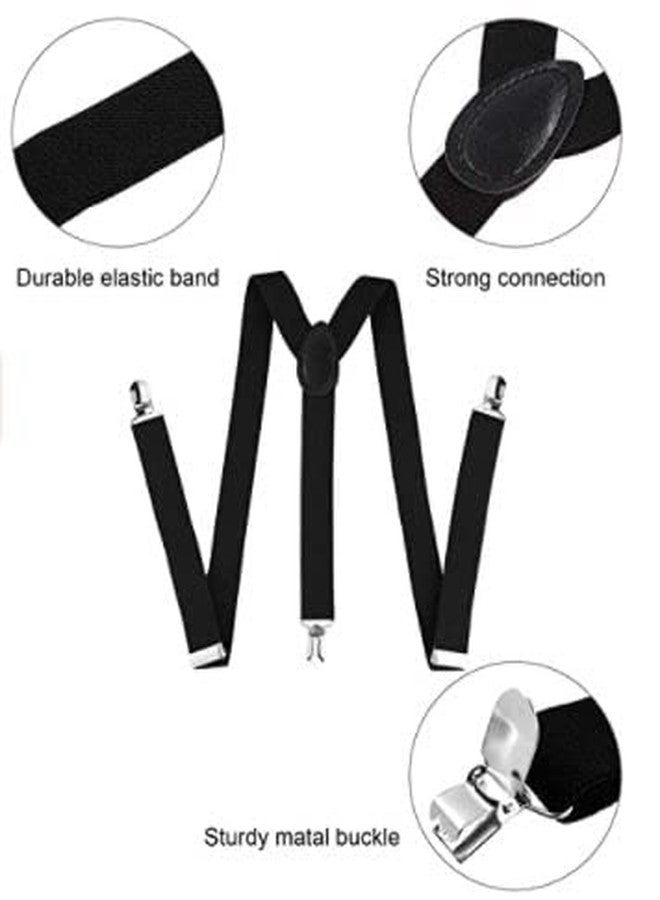 Khakhi Suspenders for Men and Women - Adjustable Elastic Y Back Style Suspender for Wedding&Party (Black) - Image 4