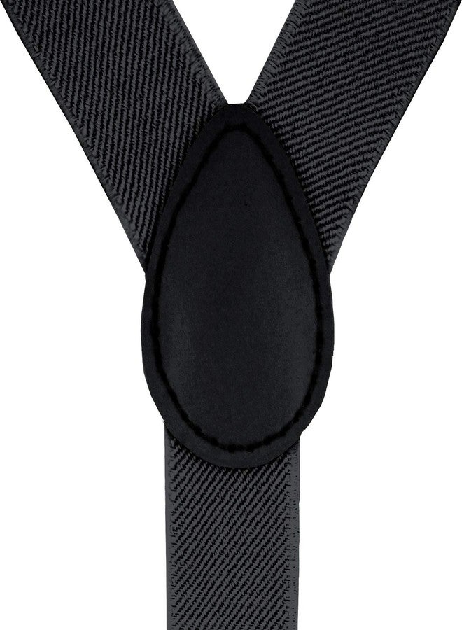 Khakhi Suspenders for Men and Women - Adjustable Elastic Y Back Style Suspender for Wedding&Party (Black) - Image 1