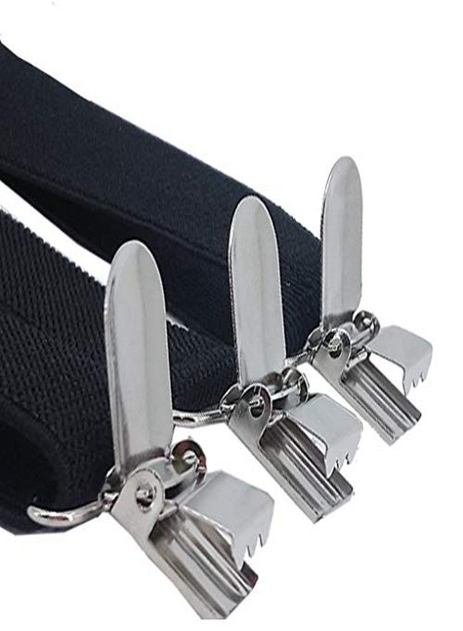 Khakhi Suspenders for Men and Women - Adjustable Elastic Y Back Style Suspender for Wedding&Party (Black) - Image 2