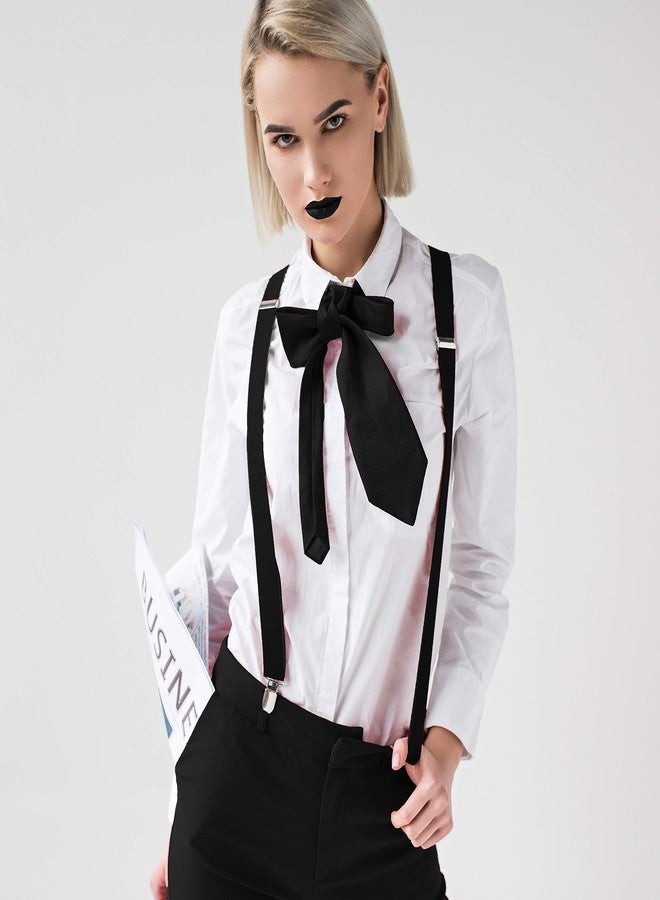 Khakhi Suspenders for Men and Women - Adjustable Elastic Y Back Style Suspender for Wedding&Party (Black) - Image 3