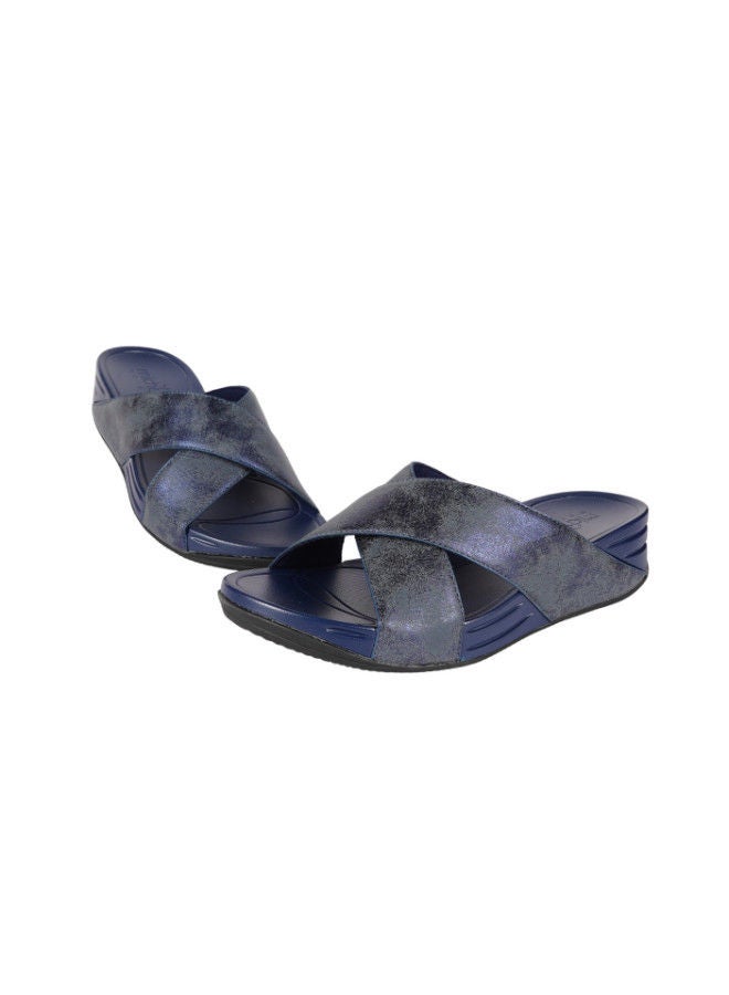 Michelle Morgan 092-2621 Michelle Morgan Ladies Wedge Sandals Navy 214RJ921 - Image 2