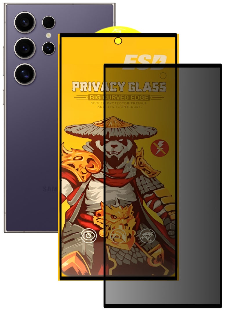 ESD Tempered Dustproof Privacy Glass Screen Protector Compatible For Samsung Galaxy S24 Ultra - Image 1