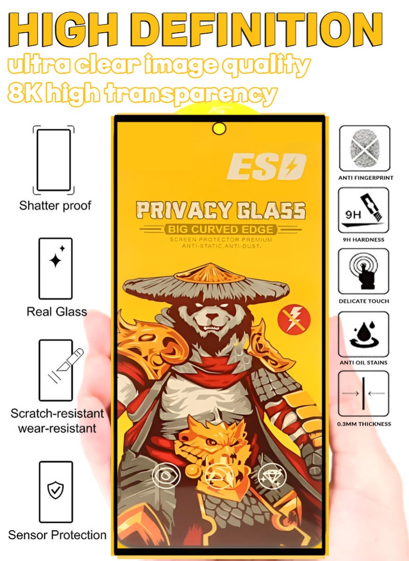 ESD Tempered Dustproof Privacy Glass Screen Protector Compatible For Samsung Galaxy S24 Ultra - Image 5