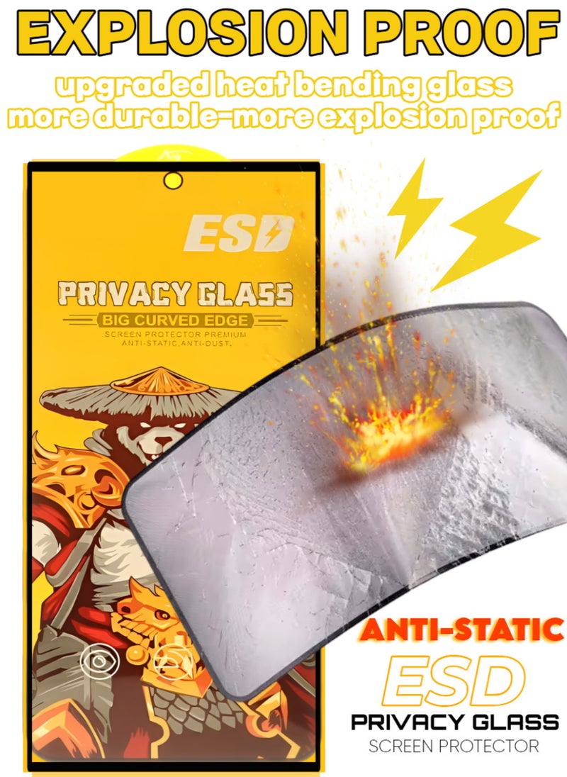 ESD Tempered Dustproof Privacy Glass Screen Protector Compatible For Samsung Galaxy S24 Ultra - Image 4