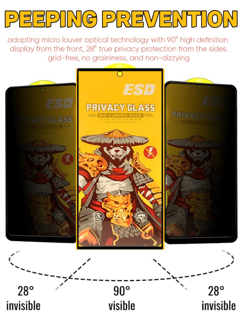 ESD Tempered Dustproof Privacy Glass Screen Protector Compatible For Samsung Galaxy S24 Ultra - Image 2