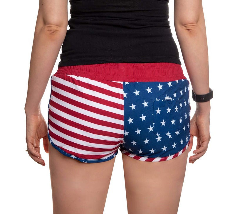 Calhoun USA American Flag Womens Printed Shorts (Multi, X-Large) - Image 2
