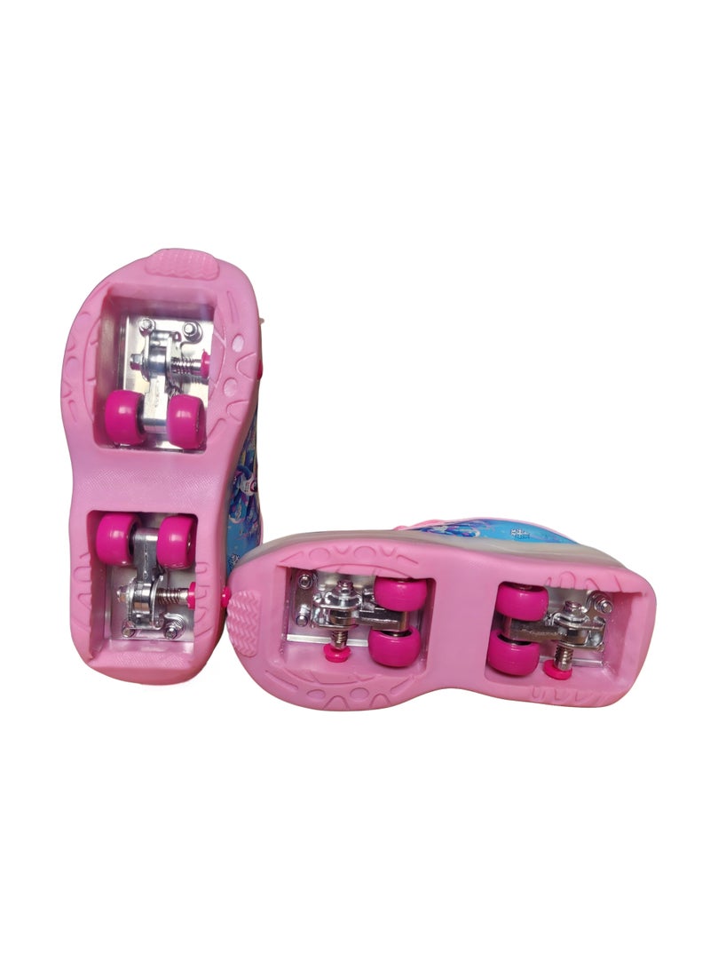 Professional and adjustable pink four wheel skating shoes for kids available in different sizes - Image 5