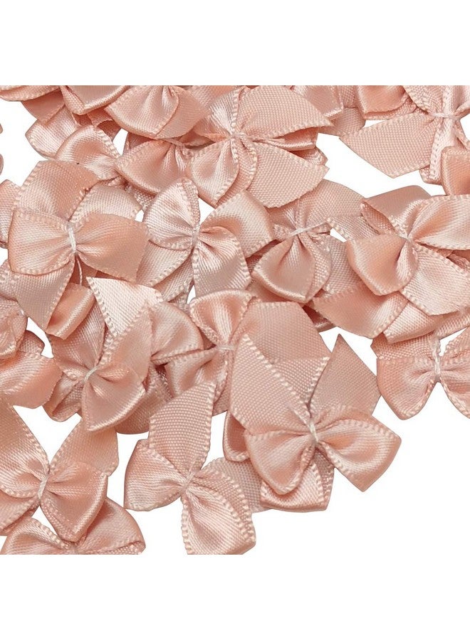 شينكو كرافت 60 قطعة من أقواس شريط الساتان الصغيرة على شكل زهور 1 بوصة × 3/4 بوصة زينة يدوية (خوخي) - Image 1