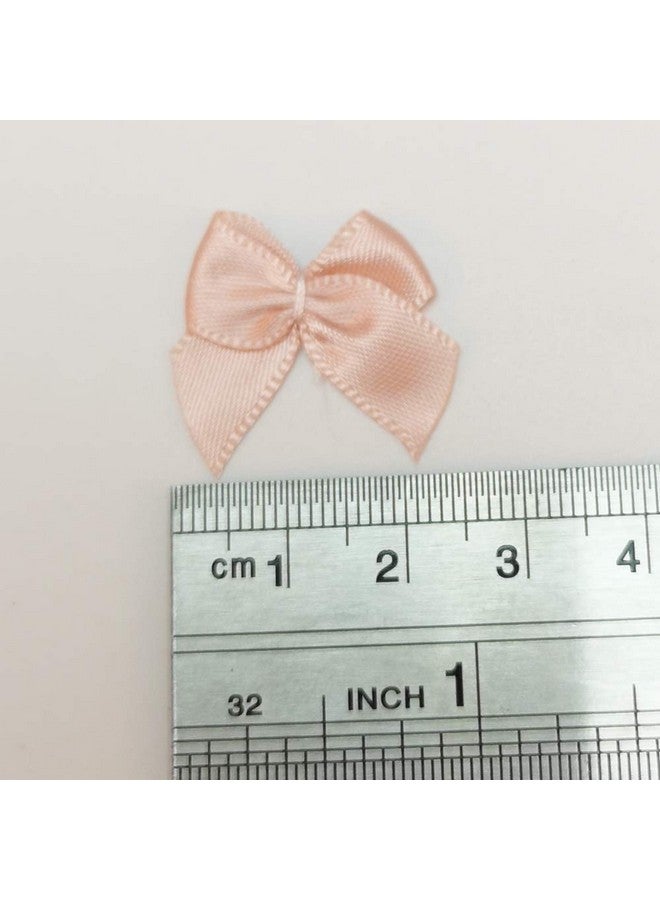 شينكو كرافت 60 قطعة من أقواس شريط الساتان الصغيرة على شكل زهور 1 بوصة × 3/4 بوصة زينة يدوية (خوخي) - Image 3