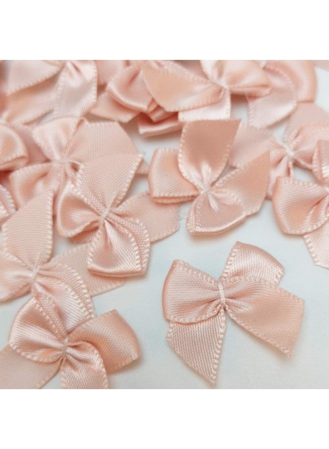 شينكو كرافت 60 قطعة من أقواس شريط الساتان الصغيرة على شكل زهور 1 بوصة × 3/4 بوصة زينة يدوية (خوخي) - Image 4