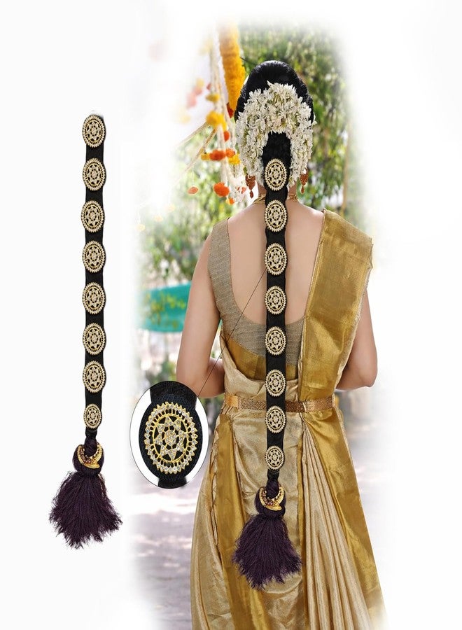 فاما مجموعة VAMA التقليدية للشعر الزائف للزفاف Choti Jada Billalu من Kunjalam Bharatanatyam Kuchipudi مجموعة الزواج الجاهزة Jadai Billai للنساء - Image 4