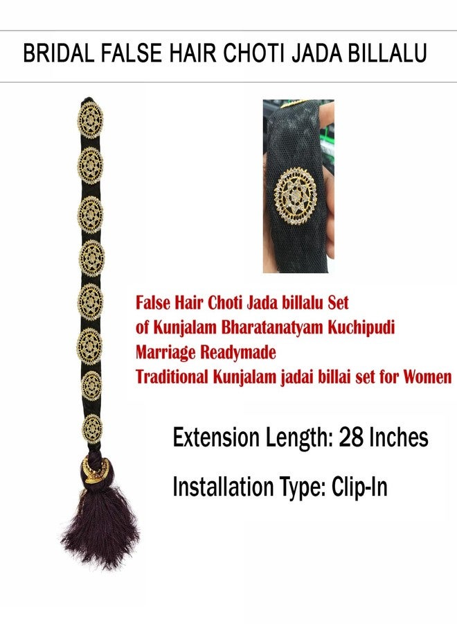 فاما مجموعة VAMA التقليدية للشعر الزائف للزفاف Choti Jada Billalu من Kunjalam Bharatanatyam Kuchipudi مجموعة الزواج الجاهزة Jadai Billai للنساء - Image 3