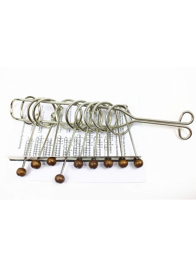 MAGIKON Traditional Brain Teaser, Classical Metal Chinese 9 Linked Rings Puzzle,Comes With Instruction  - Image 4