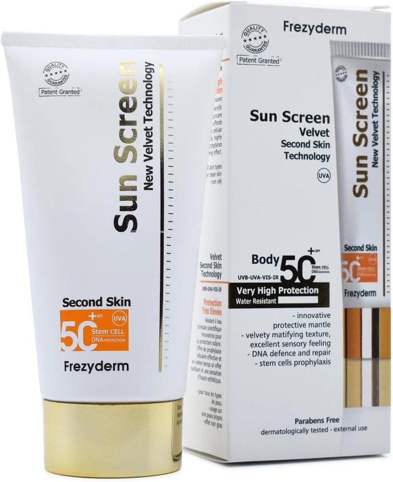 FREZYDERM Sun Screen Velvet Second Skin Technology Body SPF50+ - Very High Protection - Image 1