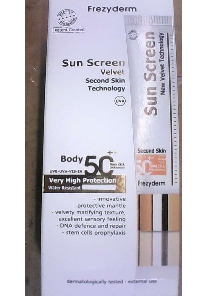 FREZYDERM Sun Screen Velvet Second Skin Technology Body SPF50+ - Very High Protection - Image 3