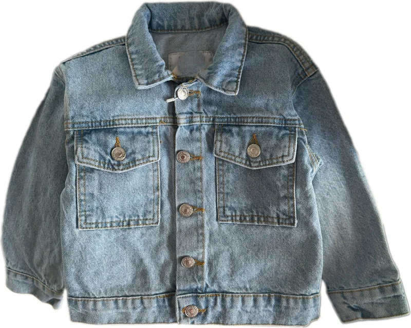 مينيمن جيجيليري My Little One's Cici Character Mickey Kids Denim Jacket with Pocket and Buttons - Light Blue