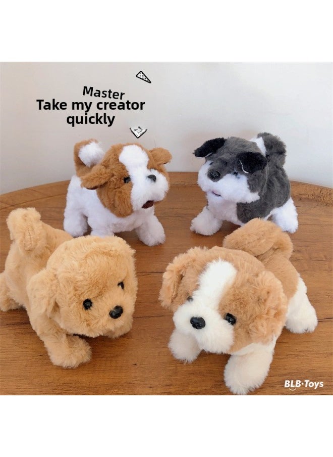 Generic Le Jier Genuine Electric Pet Plush Dog Cat Rabbit Panda Tiger Pet Family Call Walking Toy-Color:Border Pastoral Dog-Specifications:13*18*18.5  - Image 3