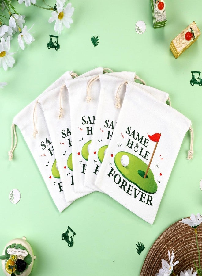 Serencatcher 12pcs Golf Bachelor Party Favor Bags, Same Hole Forever Bachelor Party Cotton Drawstring Bags for Funny Golf Decorations Supplies - Image 2