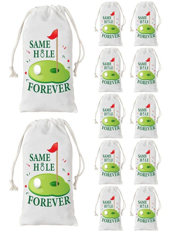 Serencatcher 12pcs Golf Bachelor Party Favor Bags, Same Hole Forever Bachelor Party Cotton Drawstring Bags for Funny Golf Decorations Supplies - Image 1