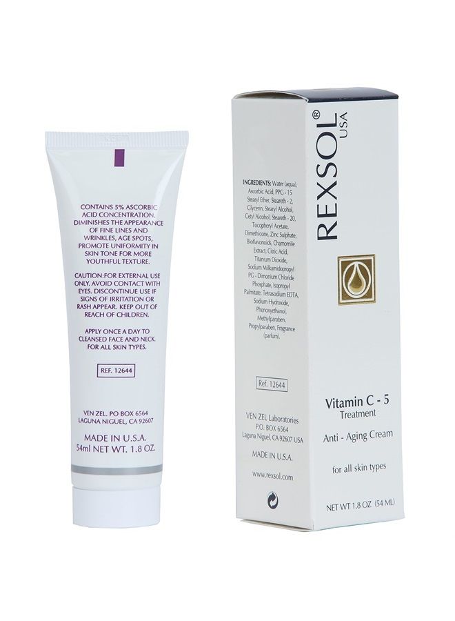 REXSOL كريم علاج مضاد للشيخوخة بفيتامين C 5% (54 مل / 1.8 أونصة سائلة) - Image 2