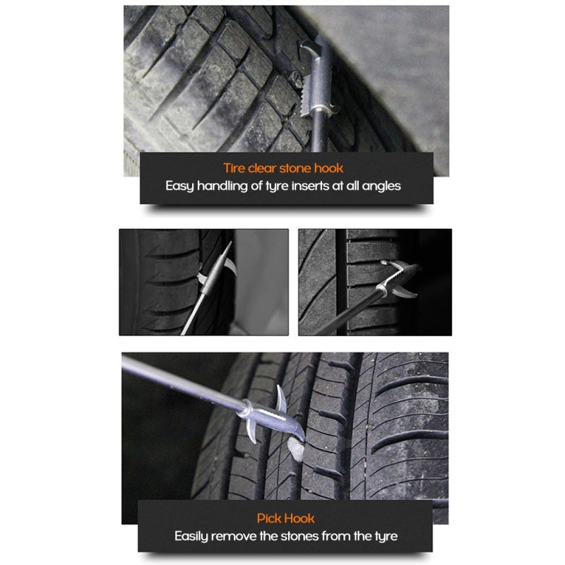 Car tire clear stone hook multi-function tire stone cleaner stone cleaning hook car tire to stone cleaning tool Cross from (without pockets) - Image 3