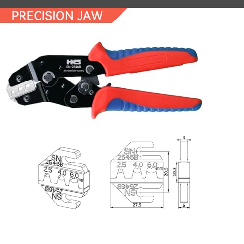HKS Solar PV Cable Crimping Tool for Solar Connectors, AWG14-10 (2.5/4/6mm²) - 7 Inch Small Piler - Image 3