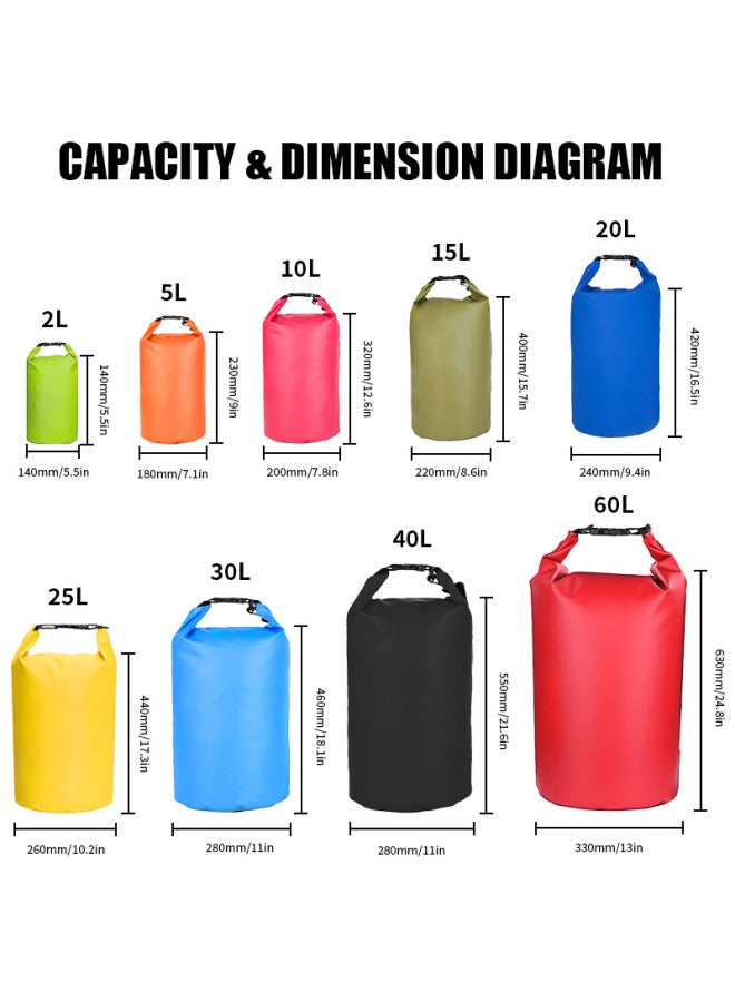 Generic Mobile Phone Waterproof Bag Snorkeling Backpack Beach Diving Waterproof Bucket Bag Drifting Travel Swimming Seaside Backpack Storage Bag-Color:Black-Capacity:15l Double Shoulder Strap  - Image 4