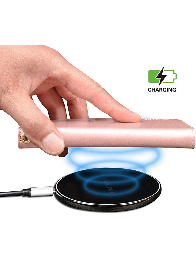 Lishen Stylish Premium Leather Magnetic Closure Flip Stand Case Cover for Xiaomi Redmi 13C  – Rose Gold  - Image 4