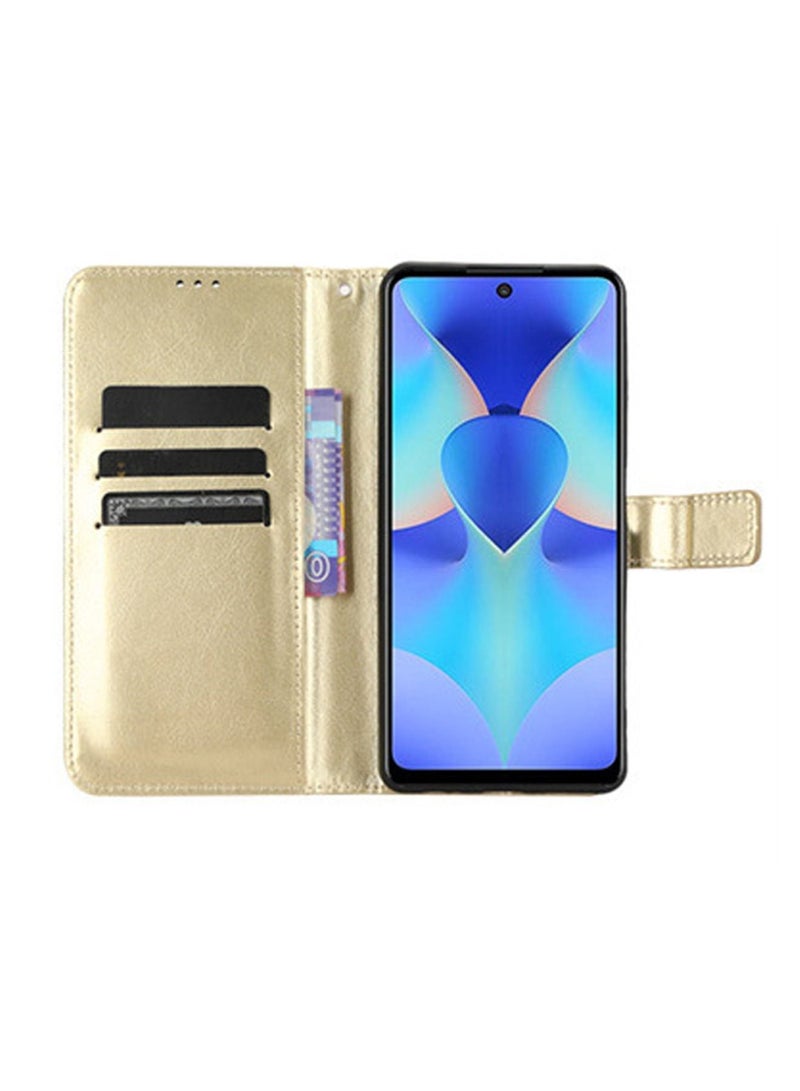 Tecno Spark 10 Pro 4G Case Cover PU Leather Flip Wallet Cover With Card Slots Holder Shockproof Soft Back Cover with Non-slip Anti-Scratch Mobile Phone Full Body Accessories Protector  - Image 5