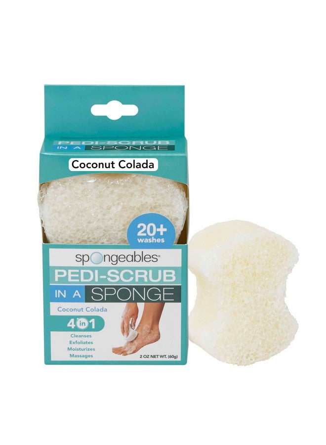 Spongables Pedi Scrub Foot Exfoliating 20+ Wash Sponge, Coconut Colada, 1 Count