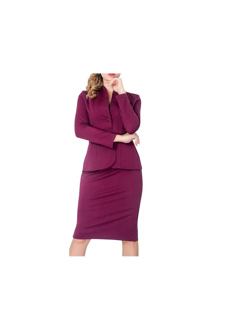 Marycrafts Women’s Blazer Skirt Suit Set – Professional 2 Pieces Outfit for Business Office Work and Career Attire - Image 1